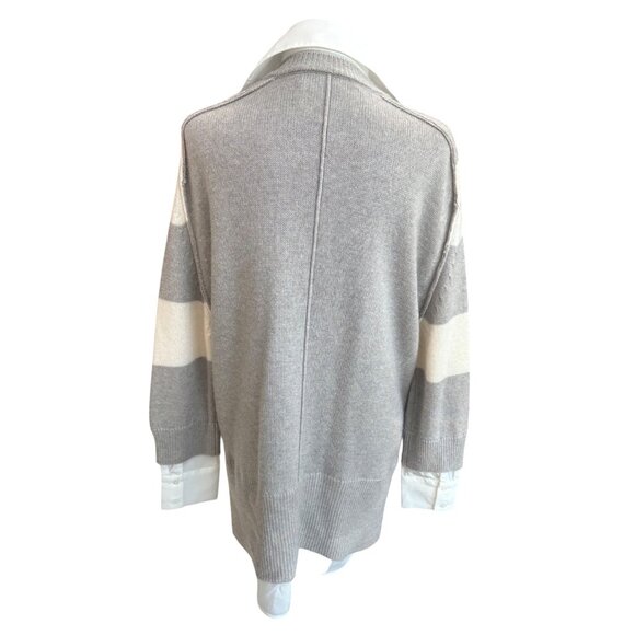 Brochu Walker Stein V Neck Layered Pullover Wool Cashmere Sweater Women M Luxury - Picture 3 of 10